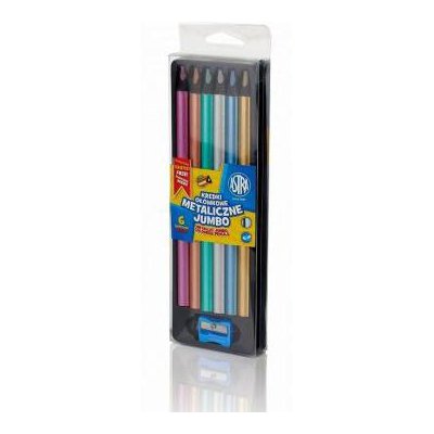 Kredki ołówkowe Jumbo metaliczne 6 kolorów-34399