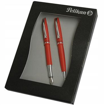 Zestaw długopis + pióro wieczne Pelikan JAZZ RED