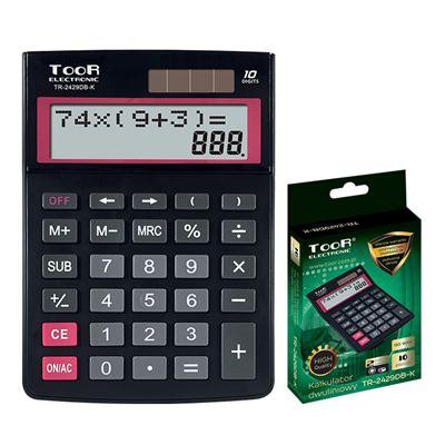 Kalkulator dwuliniowy TOOR 10-pozycyjny czarny-39574