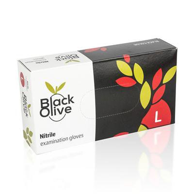 Rękawice nitrylowe czarne L BLACK OLIVE (100)-45732