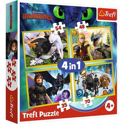 Puzzle 4w1 Jak wytresować Smoka TREFL-46063