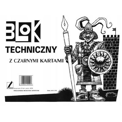 Blok techniczny czarnymi kartkami Kreska A4 10k-53688