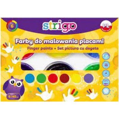 Farby do malowania palcami STRIGO 6 kolorów