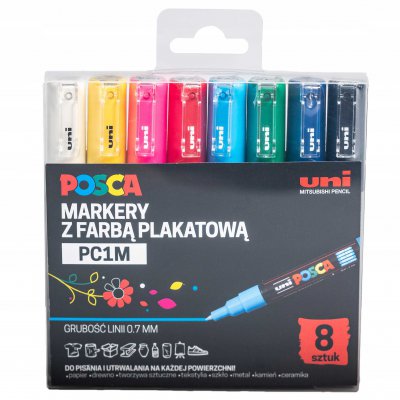 Zestaw markerów Posca PC-1M - Uni - 8 kolorów